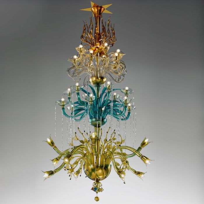 I Quattro Elementi Murano glass chandelier from De Majo