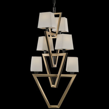 Striking Gold And Black Chandelier With A Modern Art Deco Feel