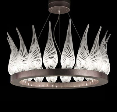 White & clear modern rustic Murano glass chandelier
