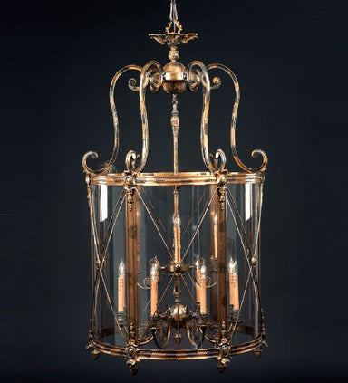 12 light traditional brass lantern