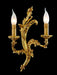 Gold-plated brass candle-style wall light