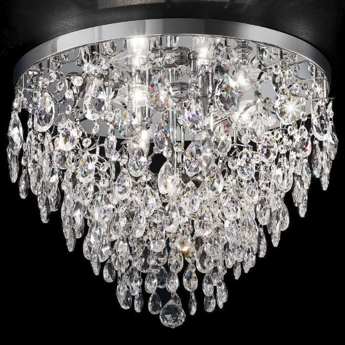 Luxurious Asfour lead crystal flush ceiling light in 5 sizes