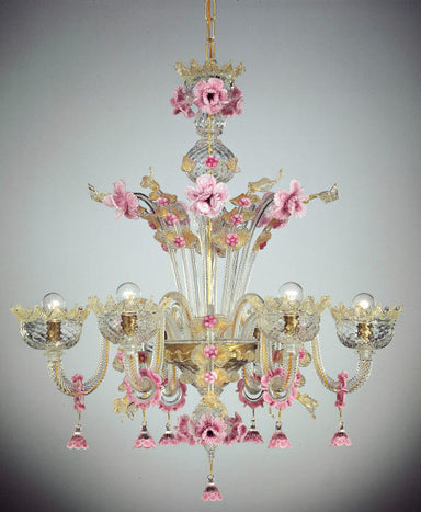 Pink and Gold floral Chandelier