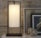 High-end metal and linen table lamp