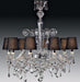 Clear red or black Murano chandelier with shades