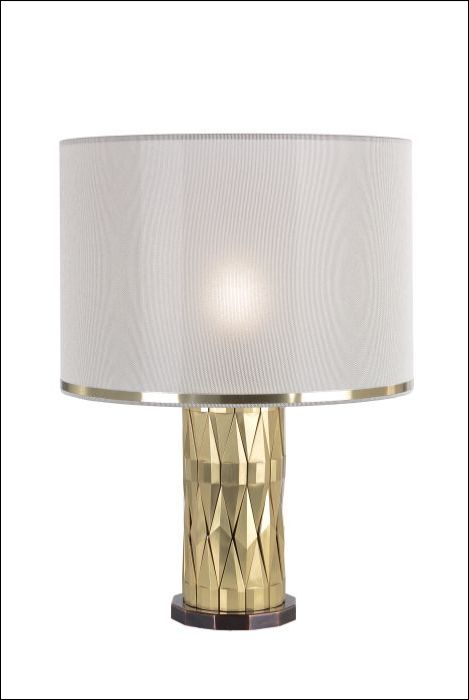 Chic boutique-style gold and brass table lamp