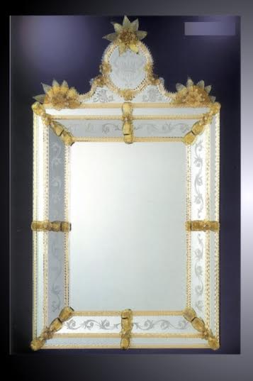 Venetian Mirror with Murano Glass Decoration