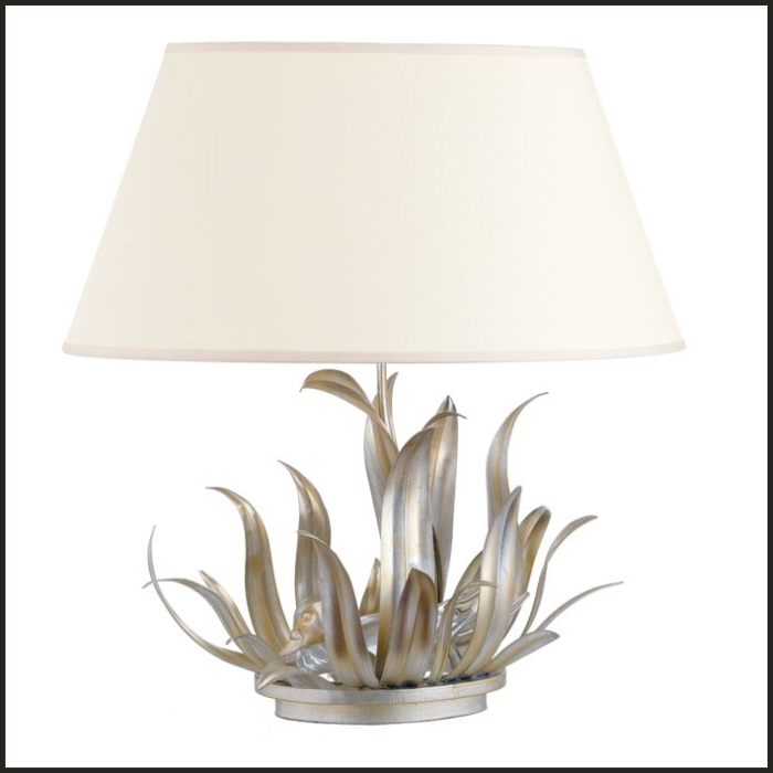 Duck table lamp with silver leaves