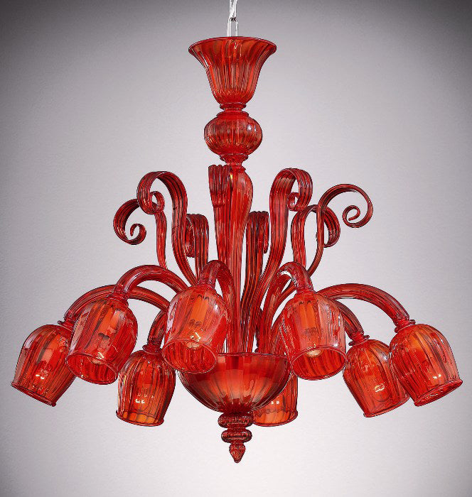 Orange Murano glass chandelier