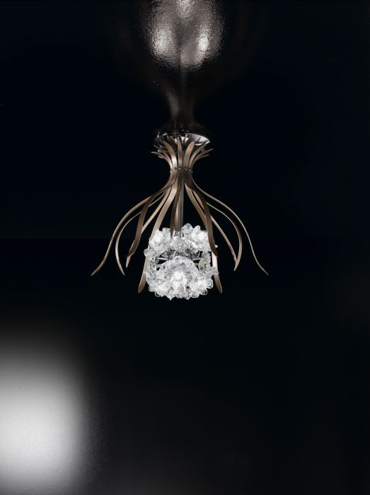 Modern Ceiling Light with Murano Glass Roses
