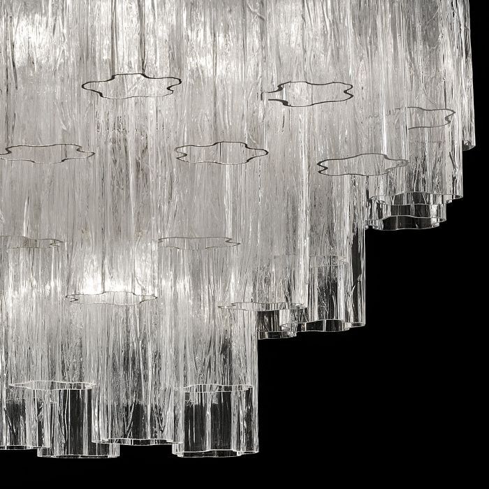 Mid-century 60 cm Tronchi-style chandelier in Murano glass