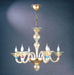 Golden Murano glass chandelier with colourful accents