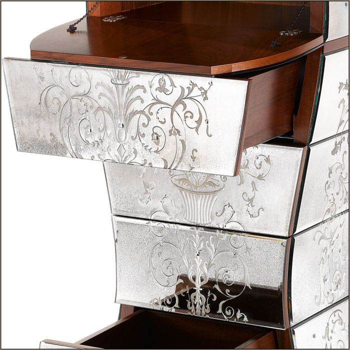 Venetian mirror bedroom furniture | classic luxury chest of drawers ...
