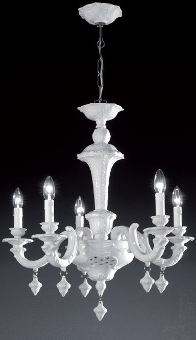 Palladio 5 light porcelain chandelier by Bassano