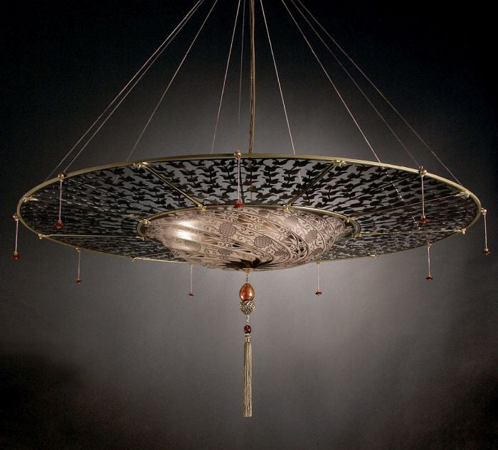 Fortuny style ceiling pendant 1920s art deco chandelier