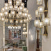 High-end 12 light modern nickel chandelier with black frame