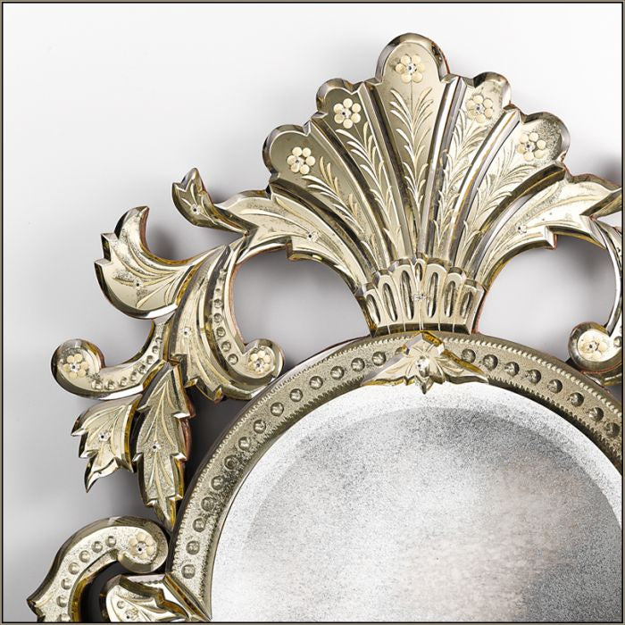 Ornate large gold-framed bevelled Venetian mirror