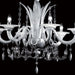 White black or red Murano glass chandelier with clear trim