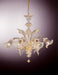 Transparent Murano glass baloton chandelier with 6 lights