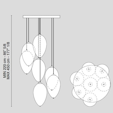Customizable modern cluster chandelier with Asfour crystals