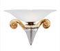 Gold & Silver Metal Sconce with Frosted Glass