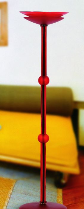 Red Murano glass art deco style floor lamp