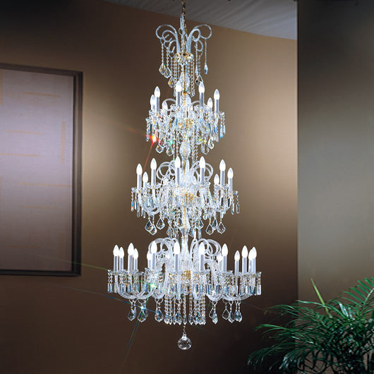 Italian glass and crystal hallway chandelier