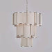 Modern layered chandelier with choice of frame colour