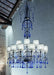 1.5 metre wide blue Swarovski crystal chandelier
