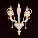 White and gold Venetian style Murano glass wall lamp