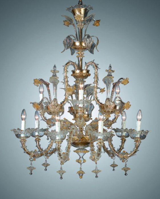 Murano glass Rezzonico style chandelier in many colours