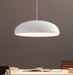 Shiny white modern metal pendant light with acrylic diffuser