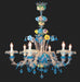 Murano Glass Chandelier with pink blue and yellow flowers