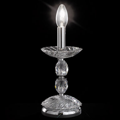 Elegant Modern Gold Or Chrome Italian Table Lamp With Premium Crystal Detail