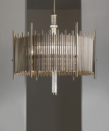 Modern metal chandelier with Italian crystal detail