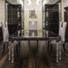 Black wood, marble & glass dining table in the art deco style