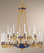 Tiered Chandelier in Gold with Blue detailing