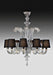 8 Arm Murano glass chandelier with black shades