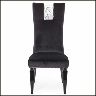 Aubergine velvet  high-backed dining chair