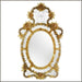 Oval Venetian wall mirror with coloured Murano glass detail