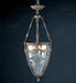 3 Light Brass Lantern with Crystal Glass
