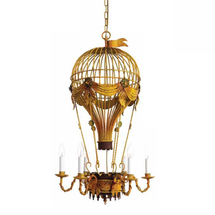 Hot air balloon mid-century-style chandelier