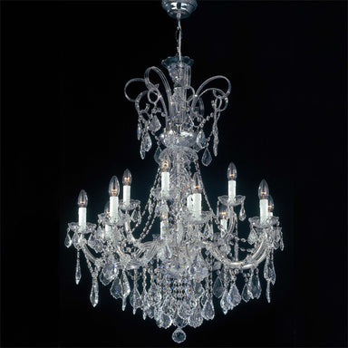 Maria Theresa 12 light 2 tier Scholer crystal chandelier