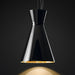 Dramatic black Murano glass pendant light with gold interior