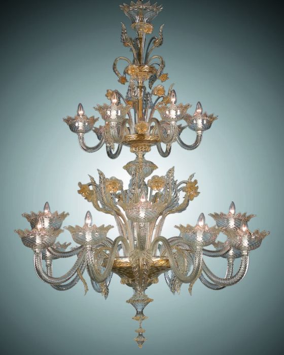 Large Murano glass foyer chandelier