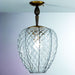 Murano clear glass baloton ceiling light with gold leaf base