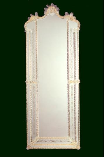Tall Hand-Etched Venetian Mirror