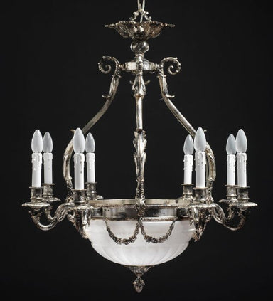 French gold chandelier with cut-glass bowl