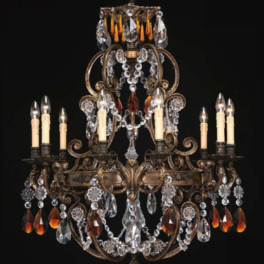 15 light French gold chandelier with crystals