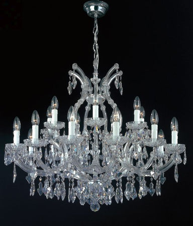 Chrome-plated Maria Theresa chandelier with 25 or 22 lights